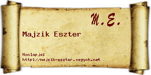 Majzik Eszter névjegykártya